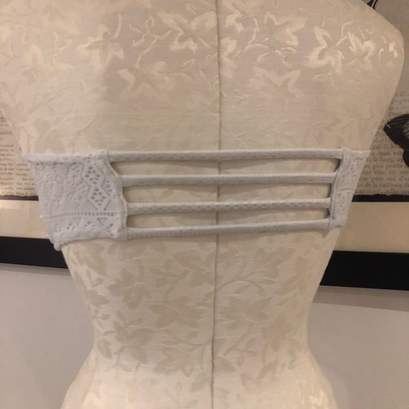 victoria's white crochet bandeau bikini top S - Picture 3 of 3